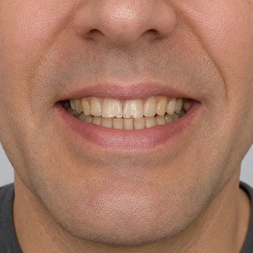 Patient smile before treatment